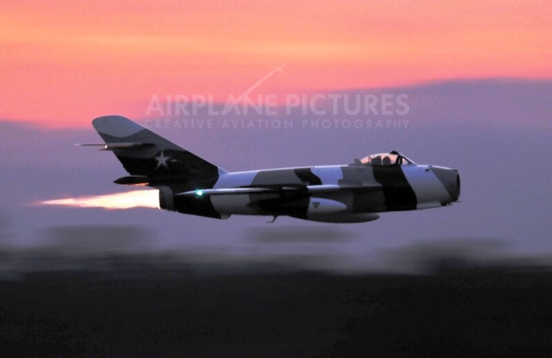 Jet Aircraft in Flight — Orange