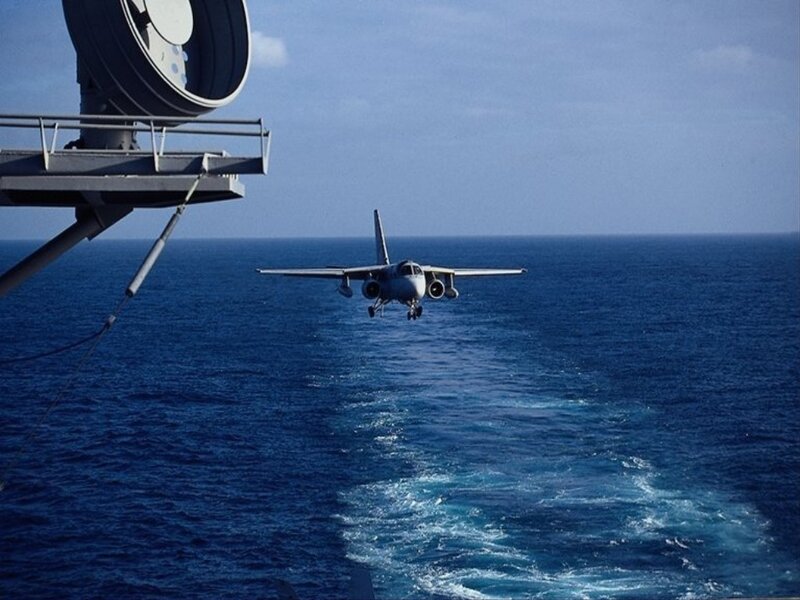 Jet Aircraft Landing — Blue