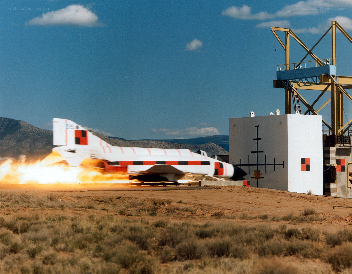 Jet aircraft launching from runway
