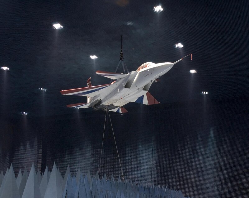 Jet aircraft on display