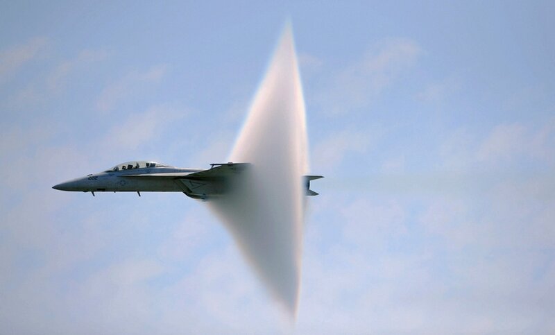 Jet Breaking Sound Barrier — Blue, Dramatic