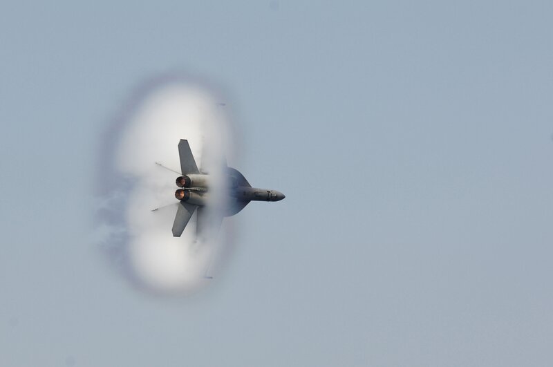 Jet breaking the sound barrier