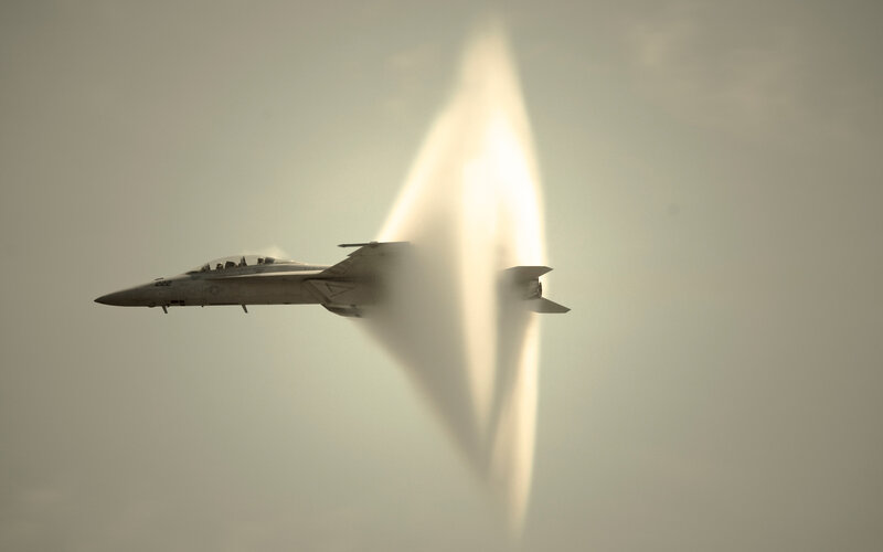 Jet breaking the sound barrier