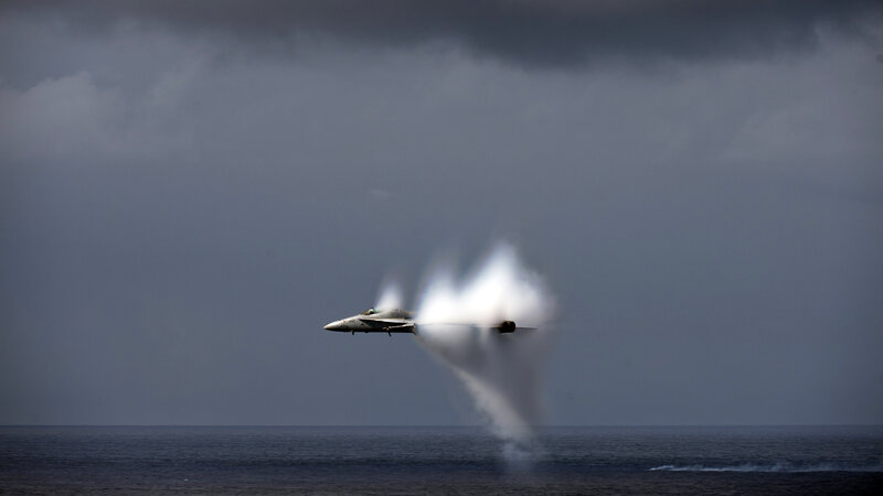 Jet breaking the sound barrier