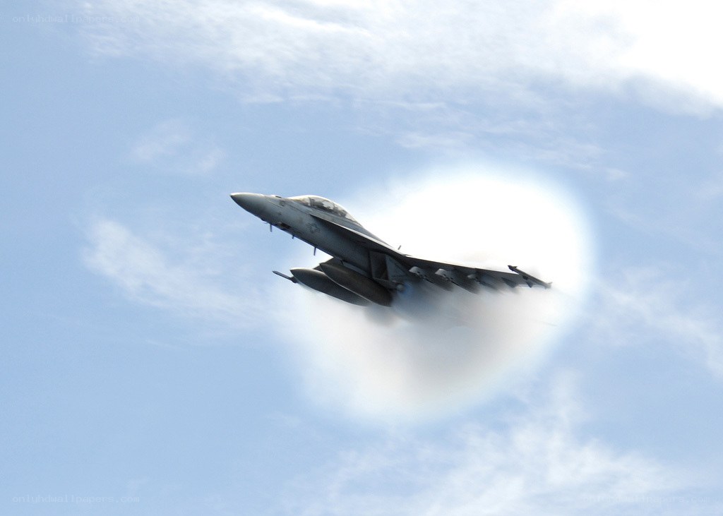 Jet breaking the sound barrier