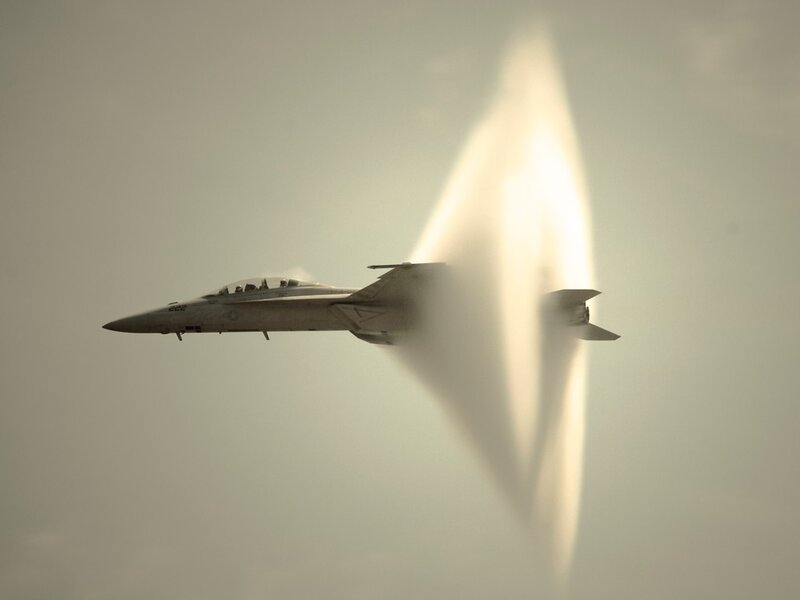 Jet breaking the sound barrier