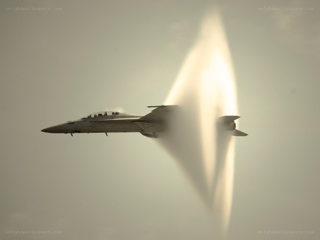 Jet breaking the sound barrier