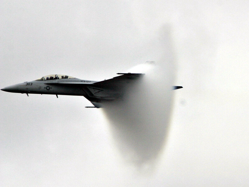 Jet breaking the sound barrier