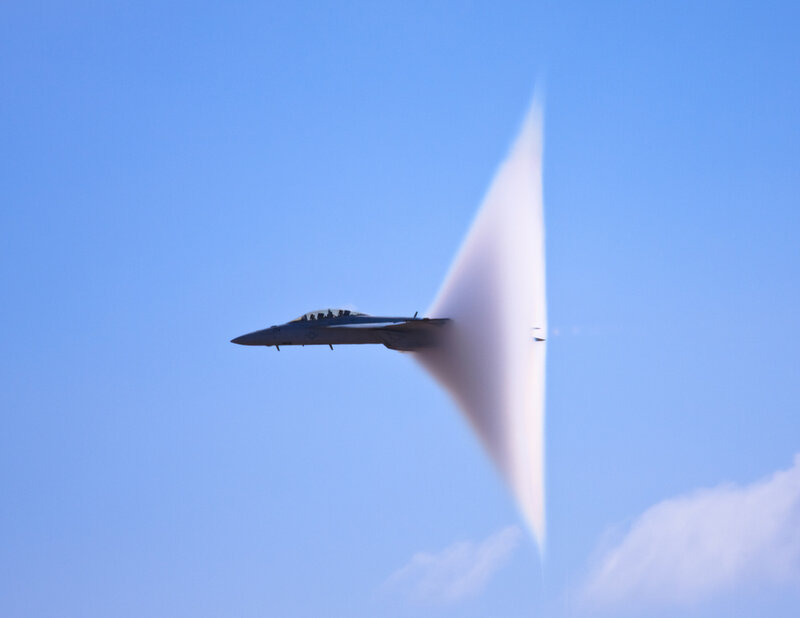 Jet breaking the sound barrier