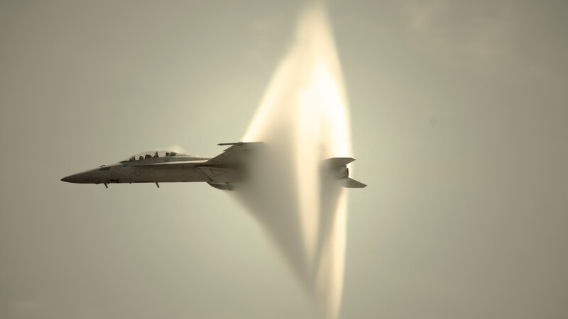 Jet breaking the sound barrier