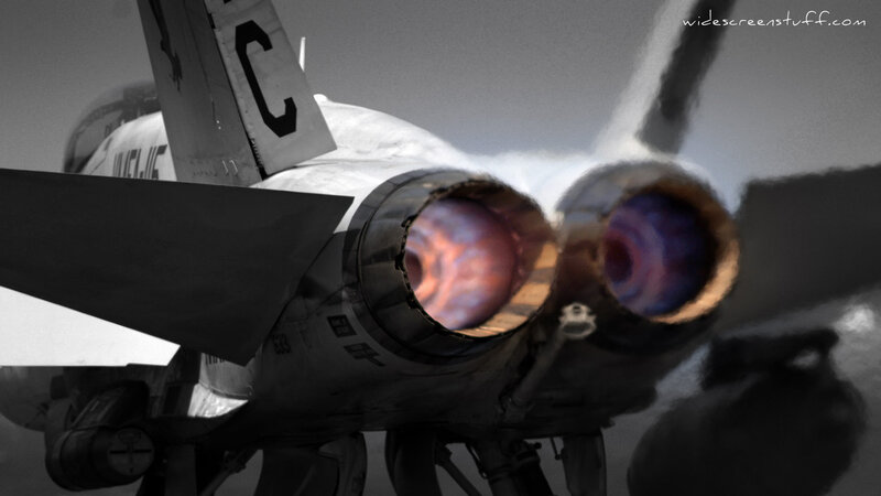 Jet engine afterburners in action