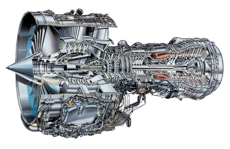 Jet Engine Cutaway — Silver