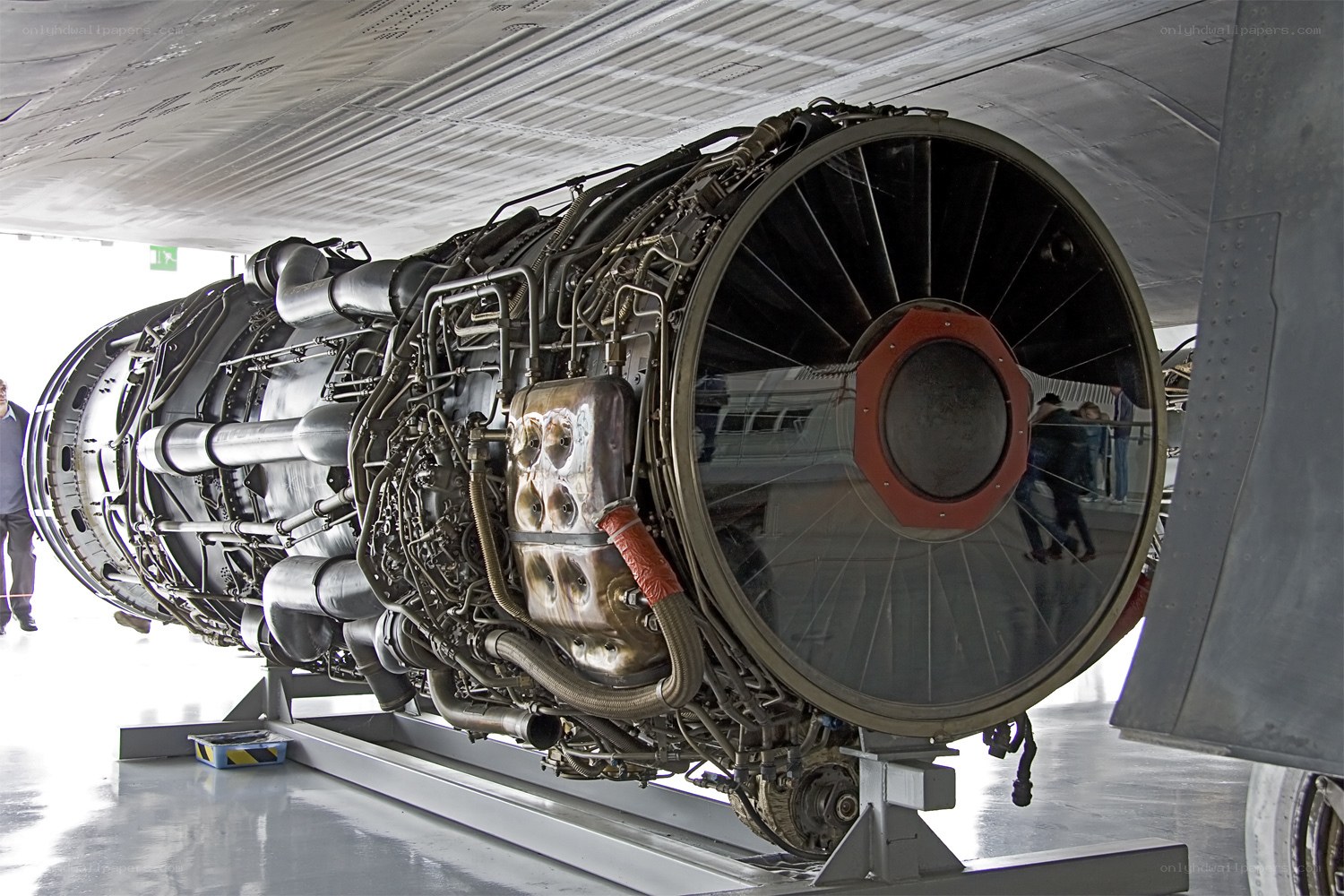Jet engine on display