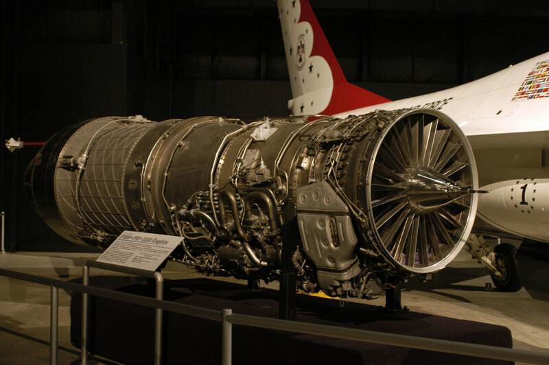 Jet Engine on Display — Gray, Dramatic, Photograph