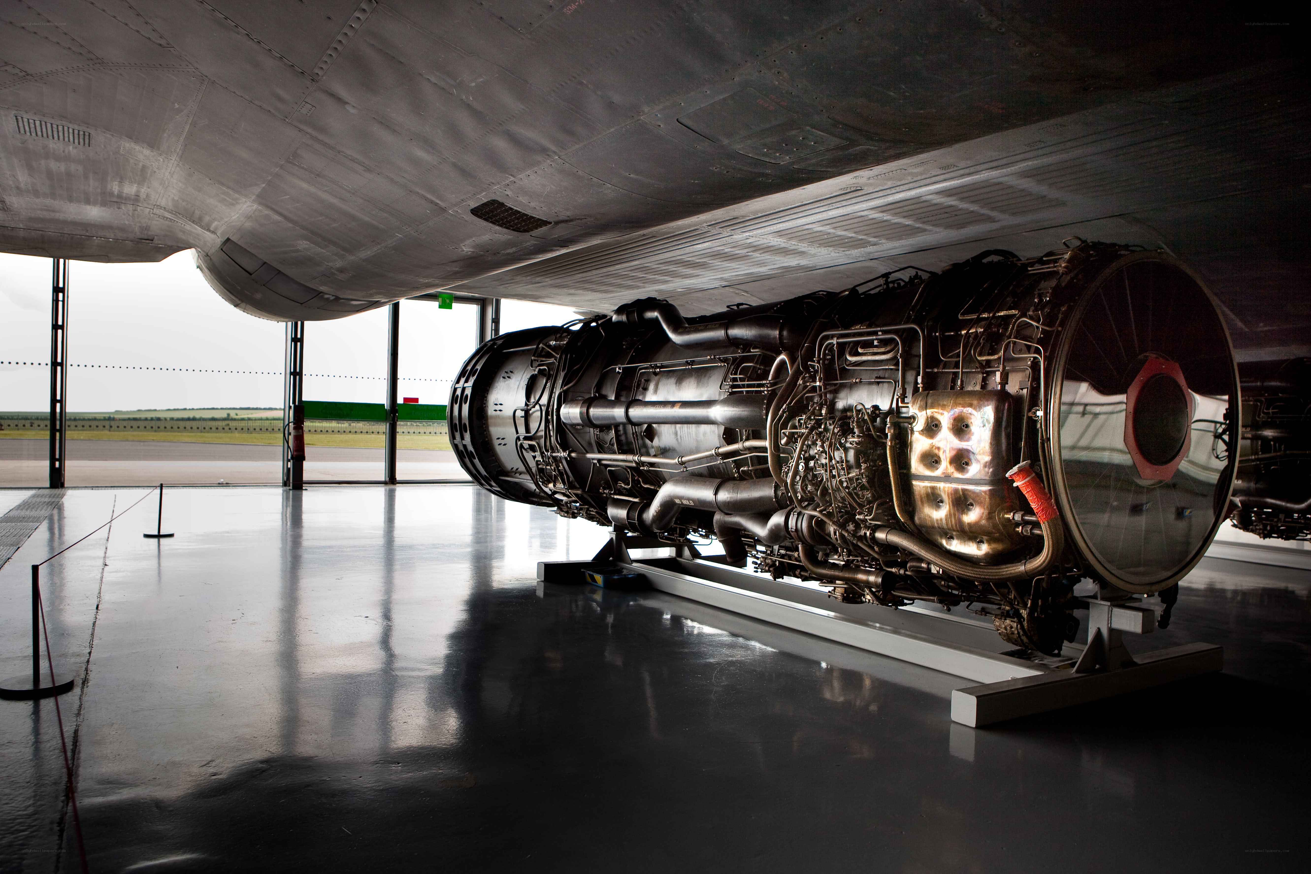 Jet engine on display