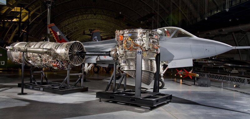 Jet engines on display