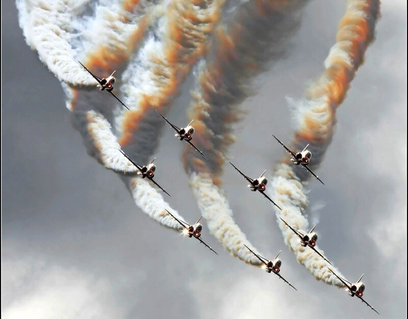 Jet fighter aerobatic display