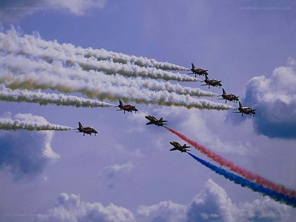 Jet fighter aerobatic display