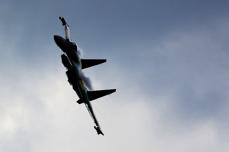 Jet Fighter Aircraft — Blue, Dramatic, Photograph