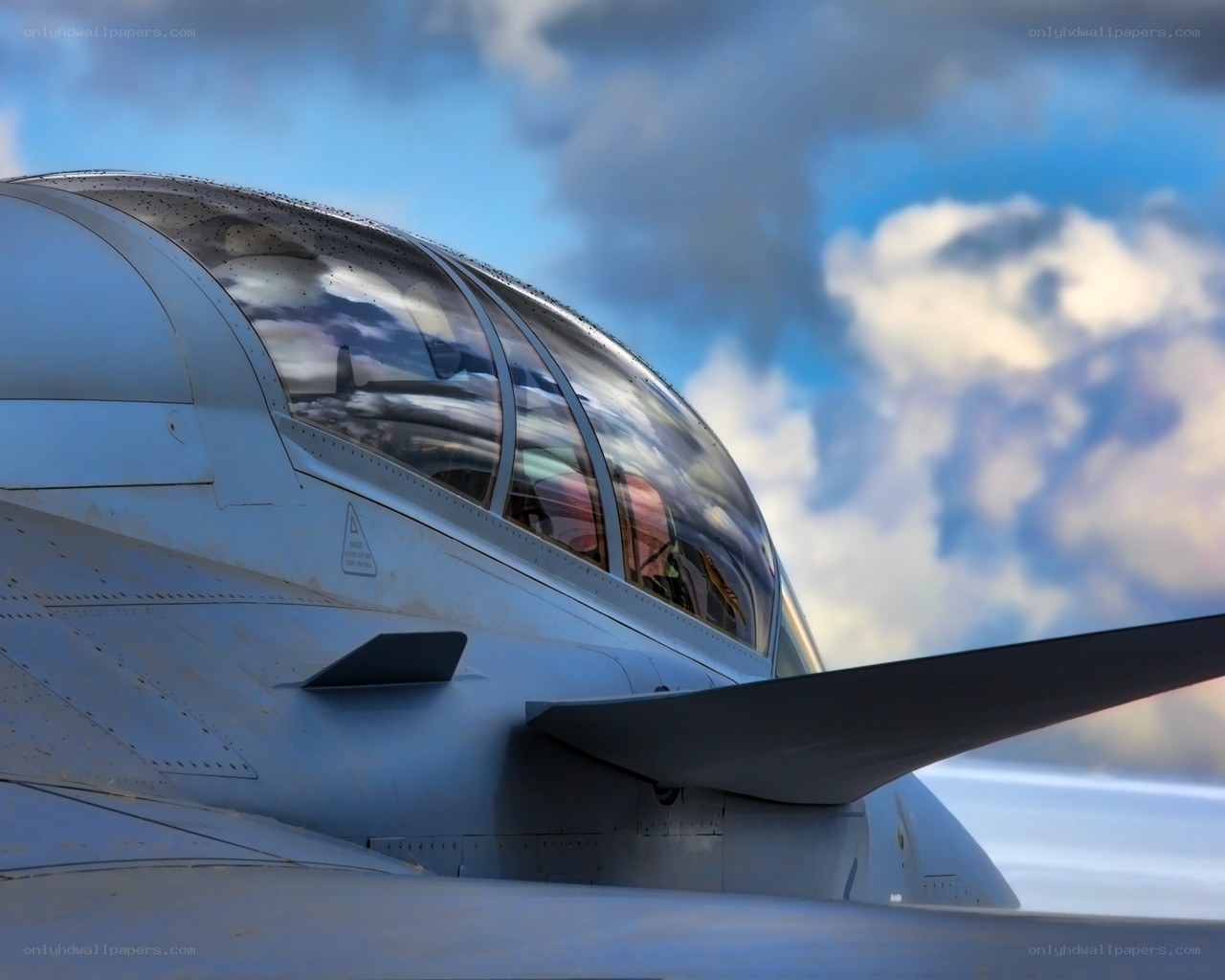 Jet fighter cockpit close-up