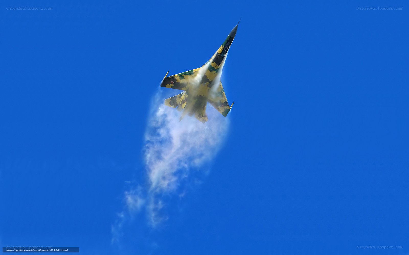 jet fighter in blue sky