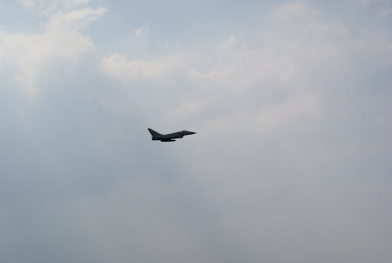 jet fighter in cloudy sky