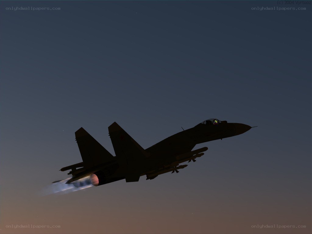 Jet fighter in flight