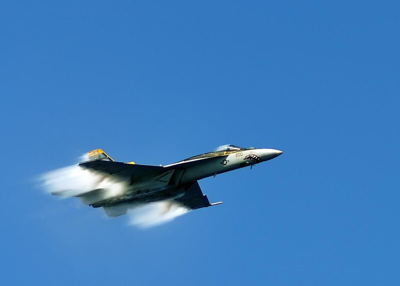 jet fighter in flight