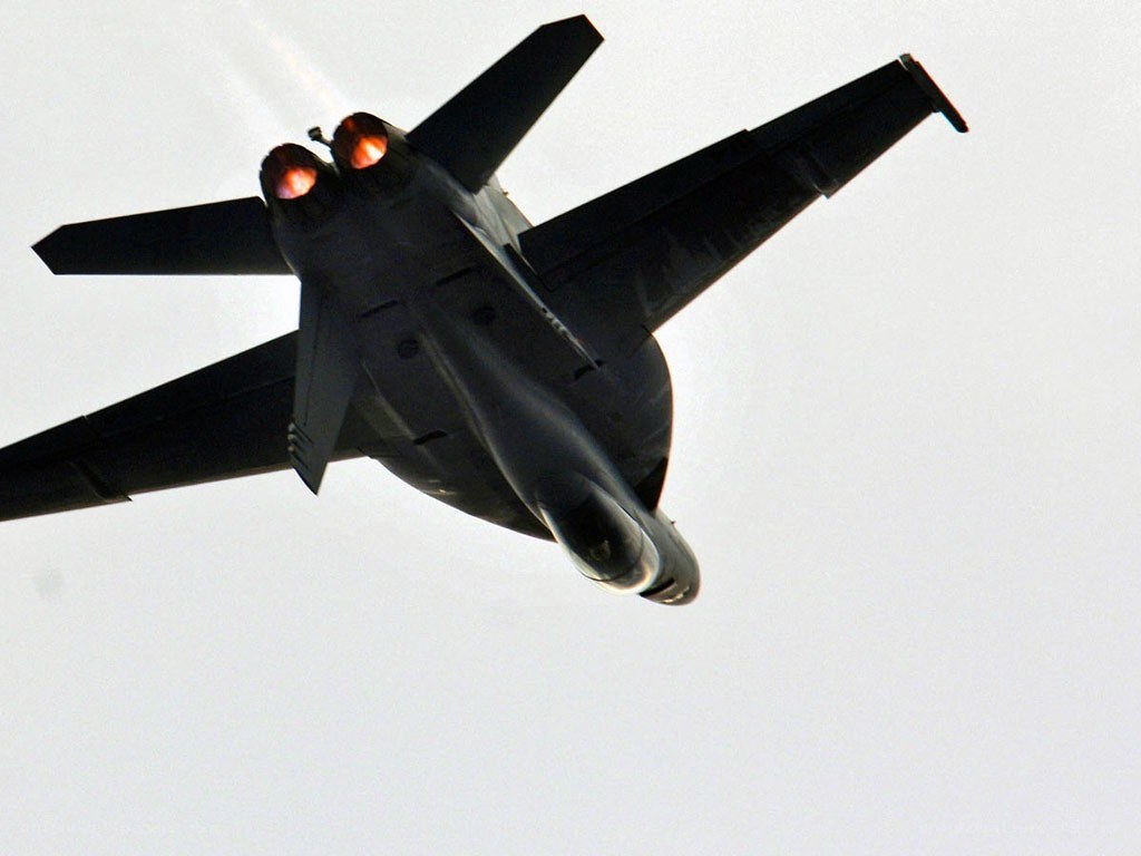 jet fighter in flight