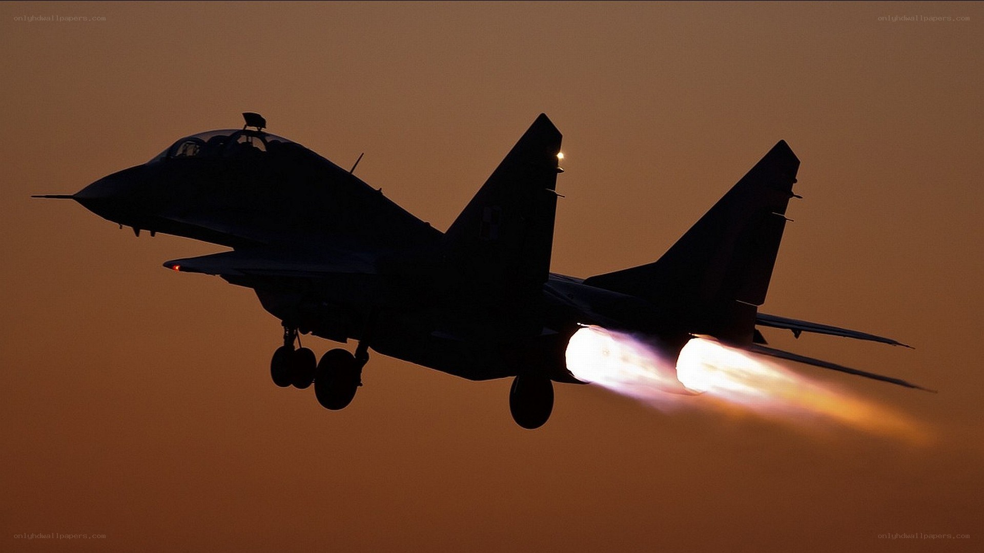 Jet fighter in flight
