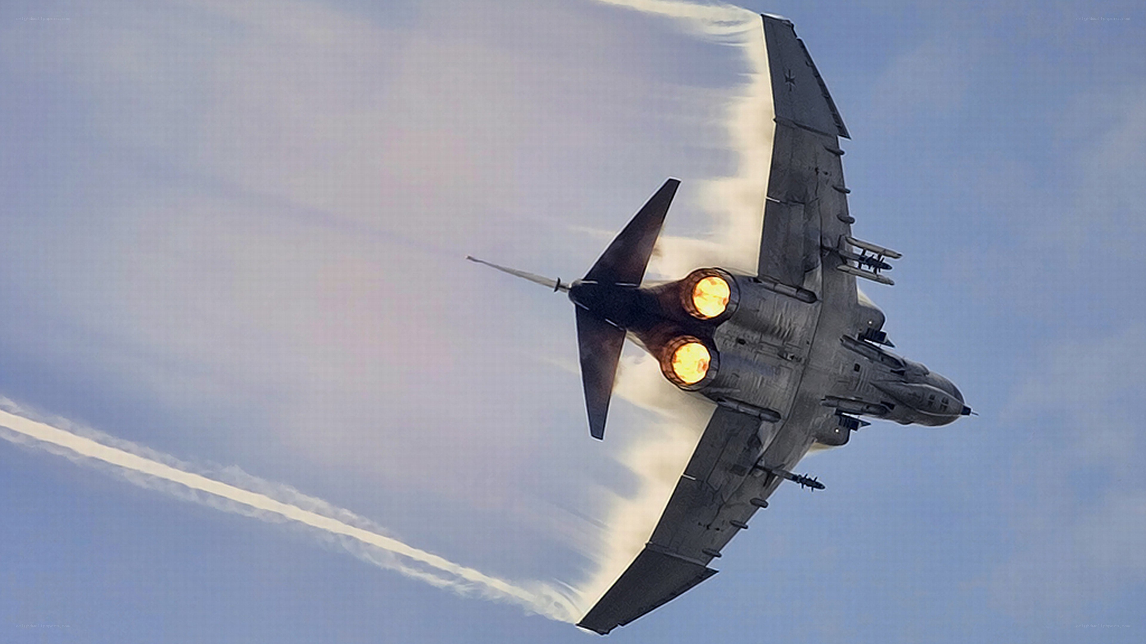 Jet fighter in flight