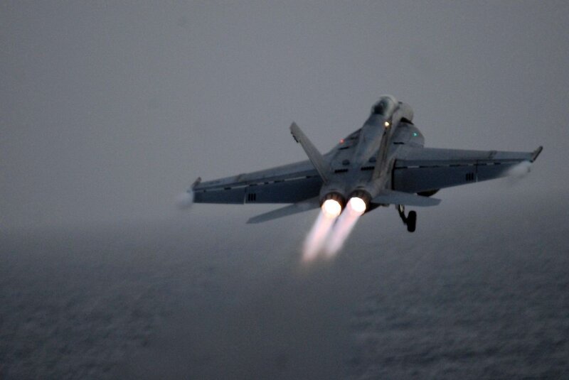 jet fighter in flight