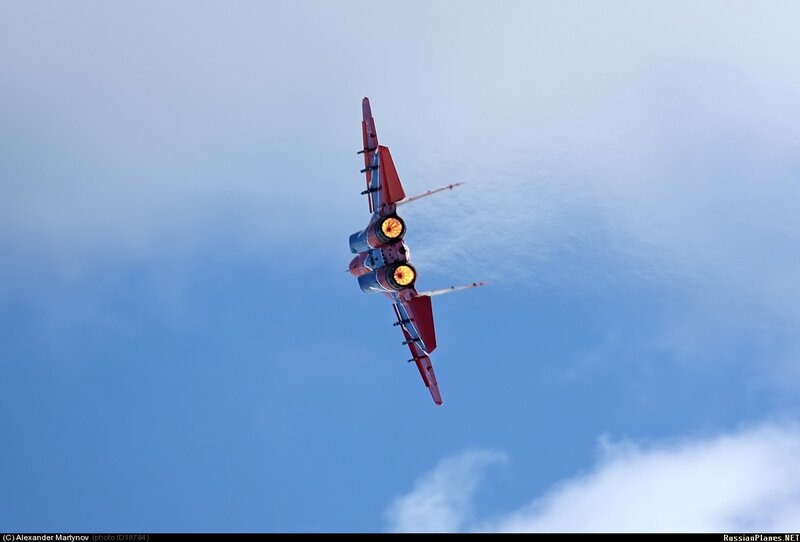 Jet fighter in flight