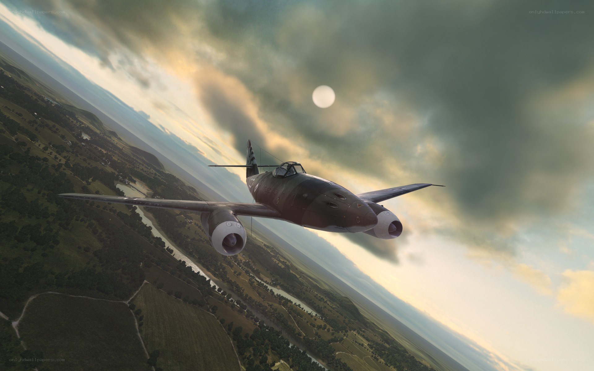 Jet fighter in flight