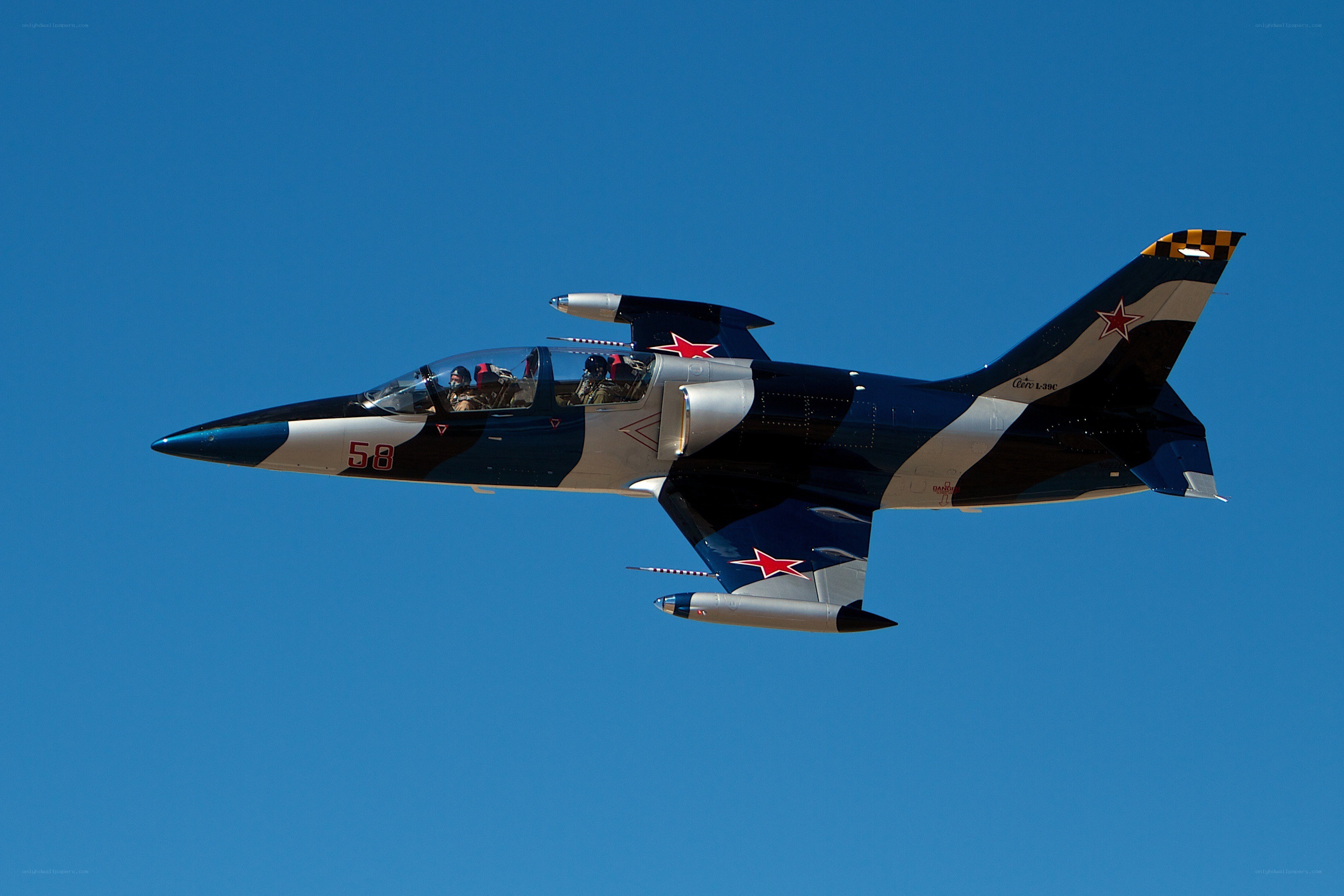 jet fighter in flight