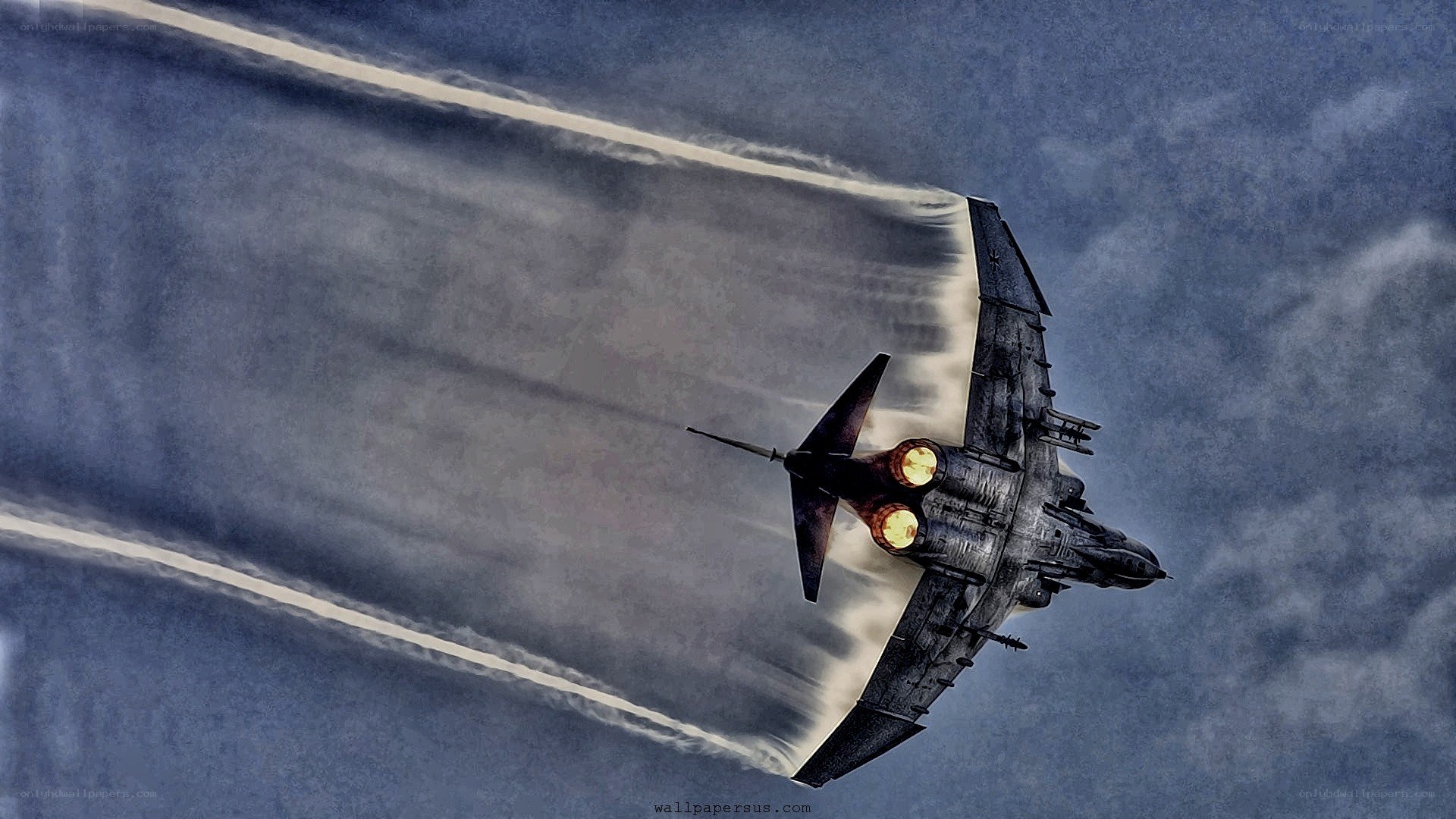 Jet fighter in flight