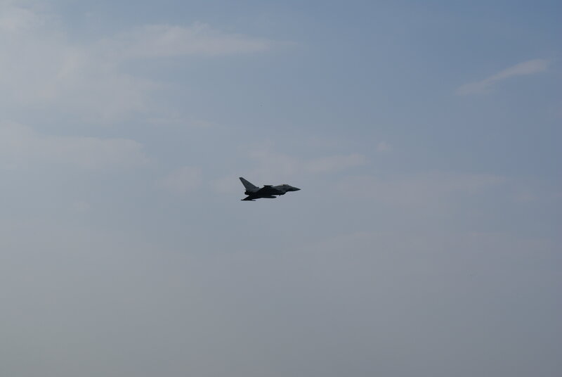 Jet fighter in flight