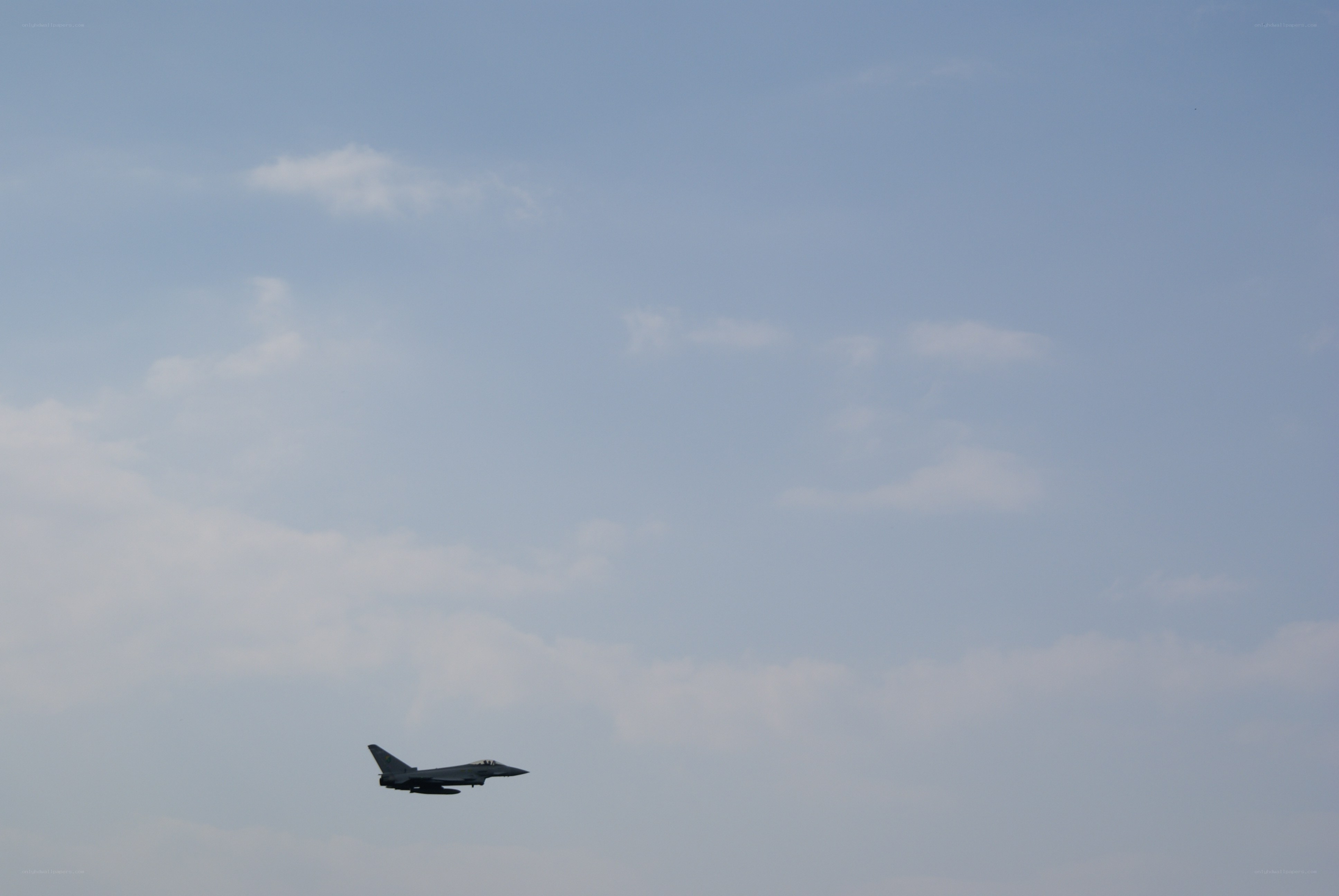Jet fighter in flight