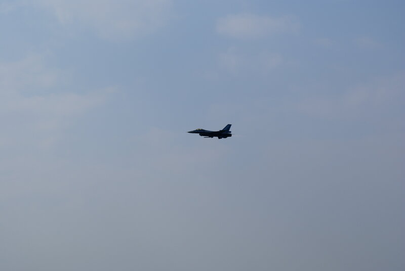 Jet fighter in flight