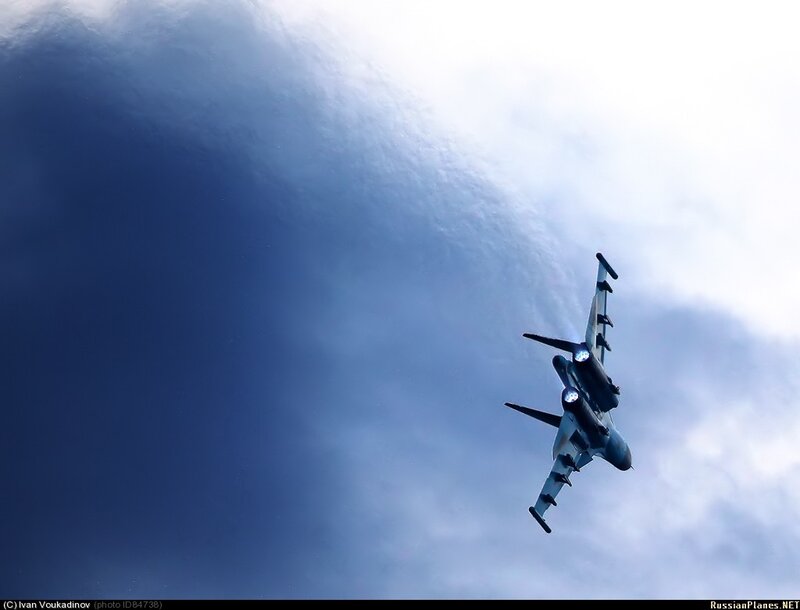 Jet Fighter in Flight — Blue, Dramatic, Photograph, Aircraft