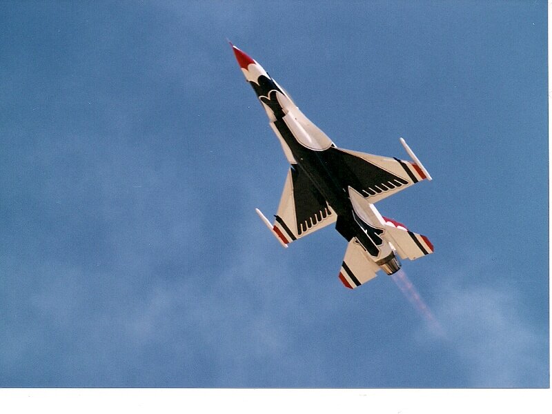 Jet Fighter in Flight — Blue
