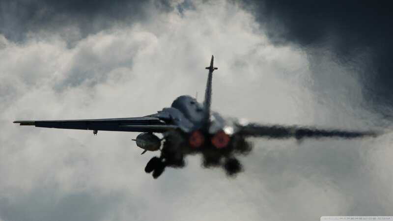 Jet Fighter in Flight — Gray, Dramatic, Photograph, Aircraft, Clouds, Engine Exhaust