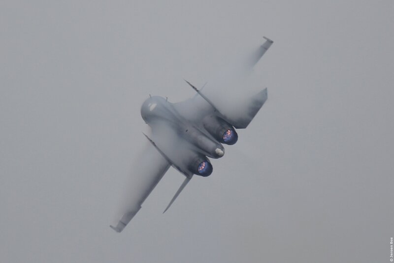 Jet Fighter in Flight — Gray, Dramatic, Photograph, Aircraft, Engine Glow