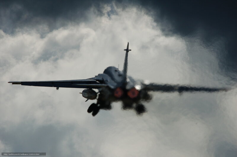 Jet Fighter in Flight — Gray, Dramatic, Photograph, Clouds
