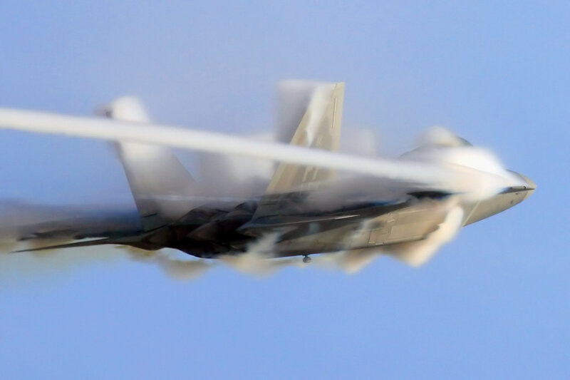 Jet fighter in motion
