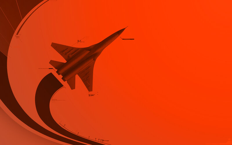 Jet fighter in red design