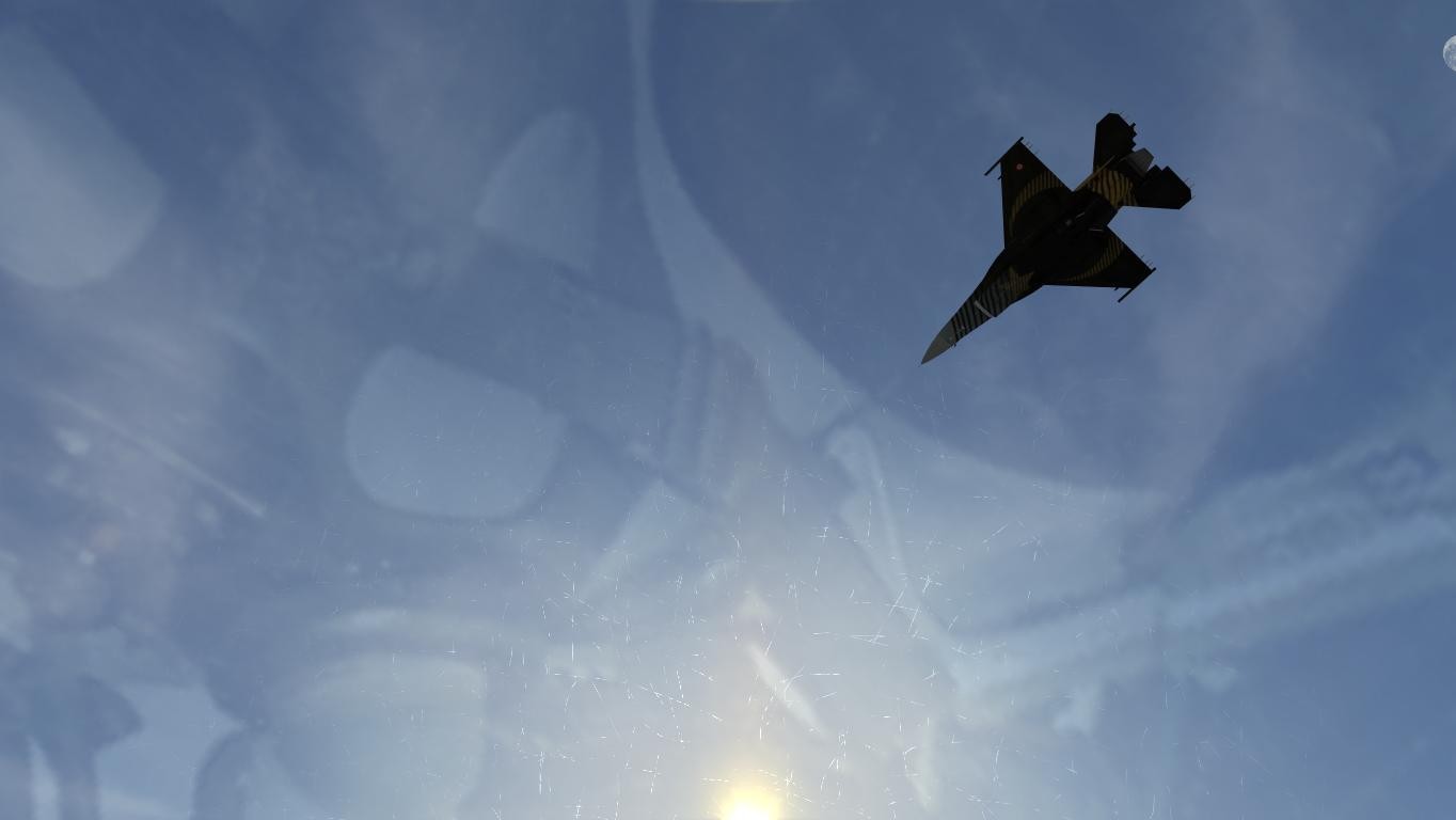 jet fighter in sky