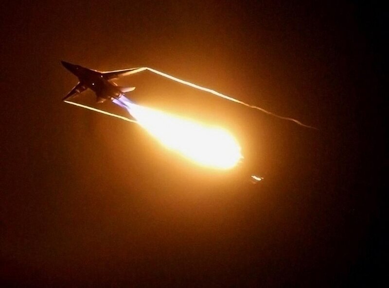 Jet Fighter Launching Missile — Black