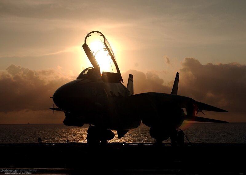 Jet fighter on aircraft carrier