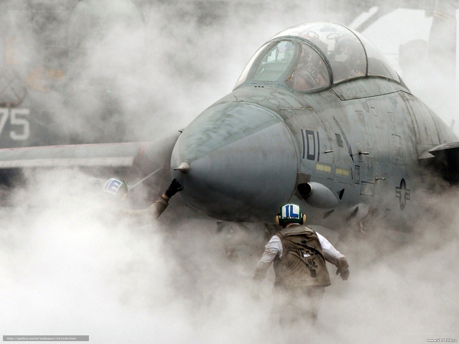 Jet fighter on aircraft carrier